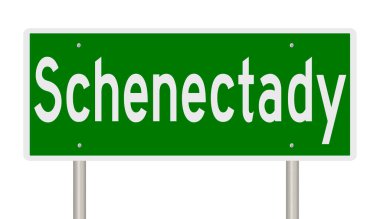 İşaretli yeşil 3D otoyol