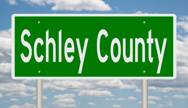 İşaretli yeşil 3D otoyol