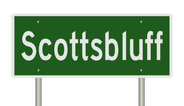 3 boyutlu yeşil otoyol tabelası