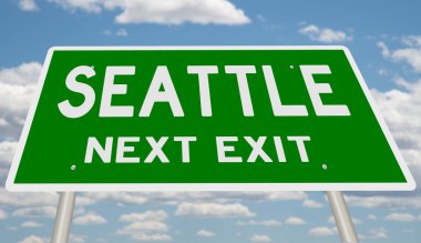 3 boyutlu yeşil otoyol tabelası