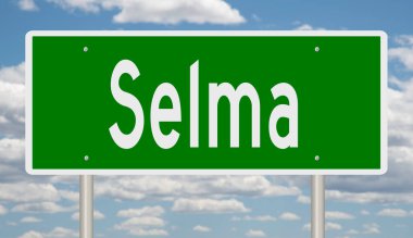 İşaretli yeşil 3D otoyol