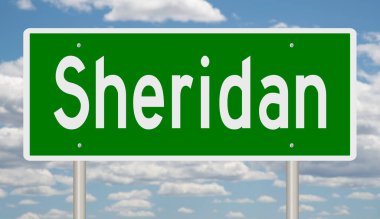 İşaretli yeşil 3D otoyol