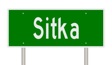 İşaretli yeşil 3D otoyol