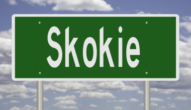 İşaretli yeşil 3D otoyol