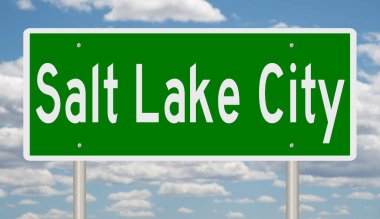 İşaretli yeşil 3D otoyol