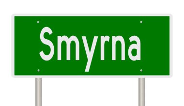 İşaretli yeşil 3D otoyol