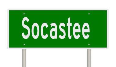 İşaretli yeşil 3D otoyol