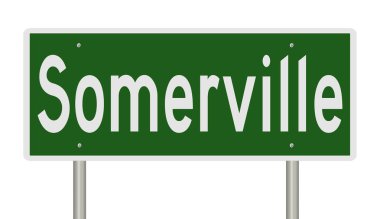 İşaretli yeşil 3D otoyol