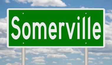 İşaretli yeşil 3D otoyol