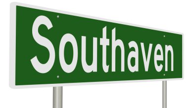 İşaretli yeşil 3D otoyol