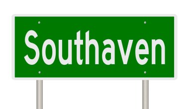 İşaretli yeşil 3D otoyol