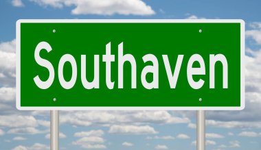 İşaretli yeşil 3D otoyol