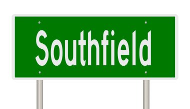 İşaretli yeşil 3D otoyol