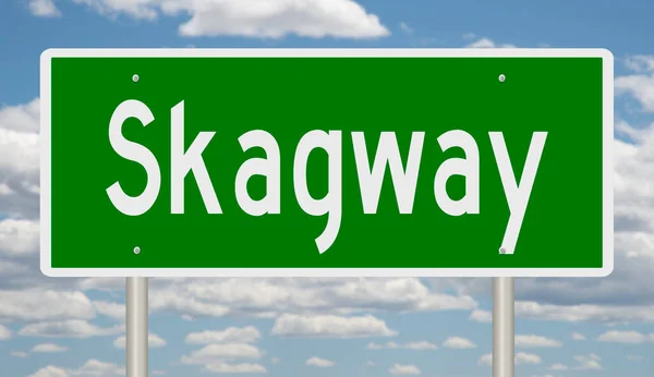 Rendered Green Highway Sign — Stock Photo, Image