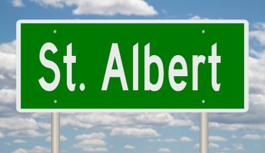 İşaretli yeşil 3D otoyol