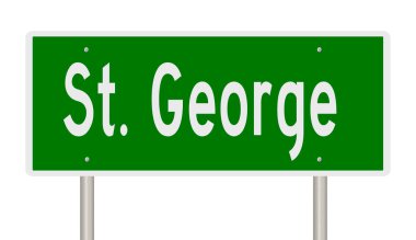 3 boyutlu yeşil otoyol tabelası