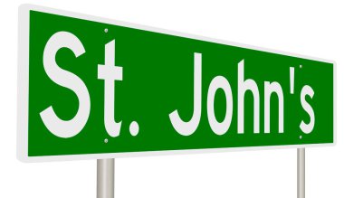 3 boyutlu yeşil otoyol tabelası