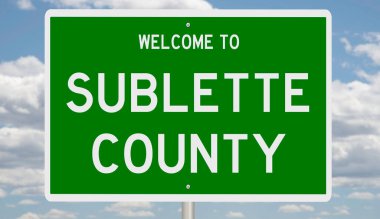 3 boyutlu yeşil otoyol tabelası