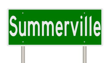 3 boyutlu yeşil otoyol tabelası