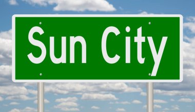 3 boyutlu yeşil otoyol tabelası