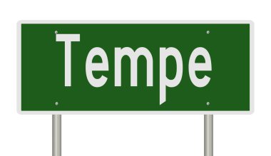 Yeşil 3D otoyol tabelasının çizimi