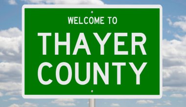 Yeşil 3D otoyol tabelasının çizimi