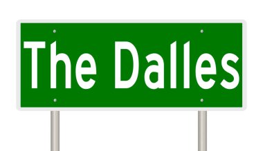 Yeşil 3D otoyol tabelasının çizimi