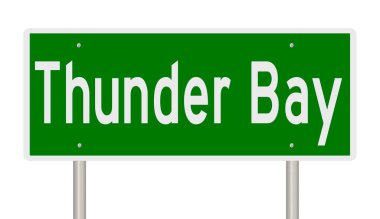 Yeşil 3D otoyol tabelasının çizimi