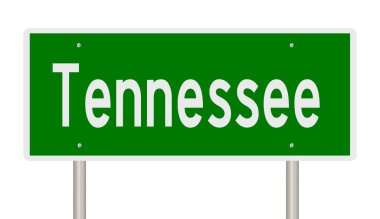 Yeşil 3D otoyol tabelasının çizimi