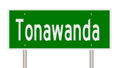 Yeşil 3D otoyol tabelasının çizimi