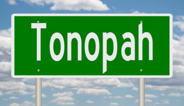 Yeşil 3D otoyol tabelasının çizimi