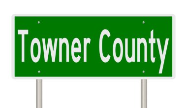 Yeşil 3D otoyol tabelasının çizimi