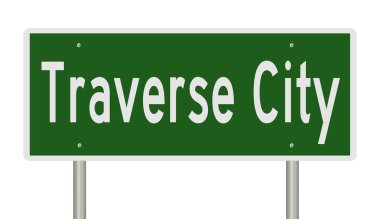 Yeşil 3D otoyol tabelasının çizimi