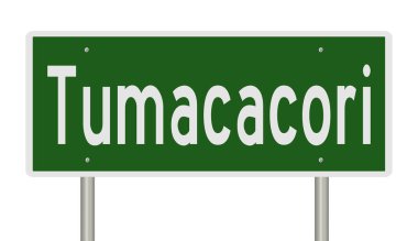 Yeşil 3D otoyol tabelasının çizimi