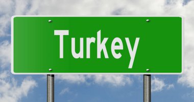 Yeşil 3D otoyol tabelasının çizimi
