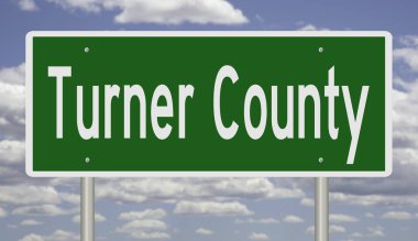 Yeşil 3D otoyol tabelasının çizimi