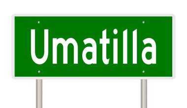 Yeşil 3D otoyol tabelasının çizimi