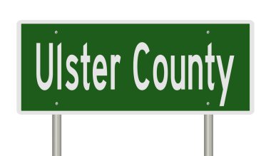 Yeşil 3D otoyol tabelasının çizimi