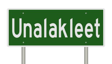 Yeşil 3D otoyol tabelasının çizimi