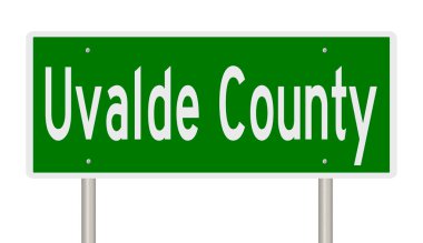 Rendered 3d green highway sign