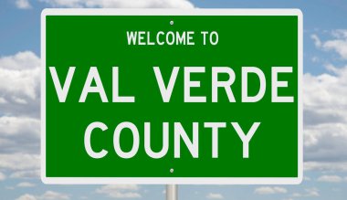 Rendered 3d green highway sign