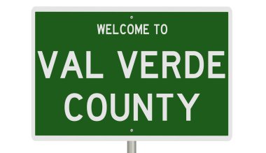 Rendered 3d green highway sign