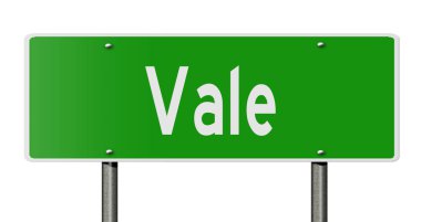 Rendered 3d green highway sign