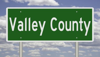 Rendered 3d green highway sign