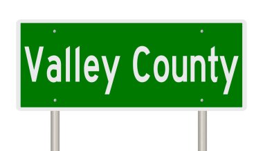 Rendered 3d green highway sign