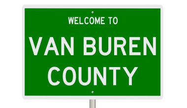 Rendered 3d green highway sign