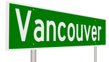 Rendered 3d highway sign