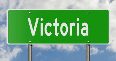 Rendered 3d highway sign