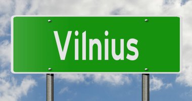 Rendered 3d highway sign