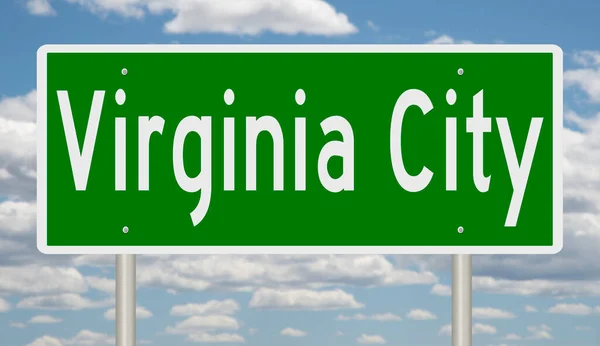 Virginia Şehri Için Yeşil Otoyol Tabelası — Stok fotoğraf